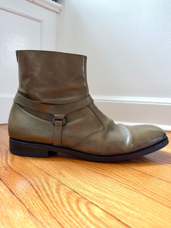 Maison Martin Margiela Other - Maison Margiela Light Olive Calf Skin Vibram Sole Men’s Ankle Boots Size EU 45